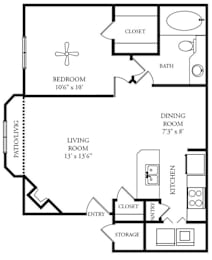 1 bed, 1 bath, 630 sqft, $1,197