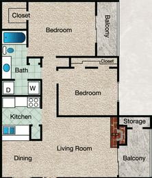 2 beds, 1 bath, 902 sqft, $1,488