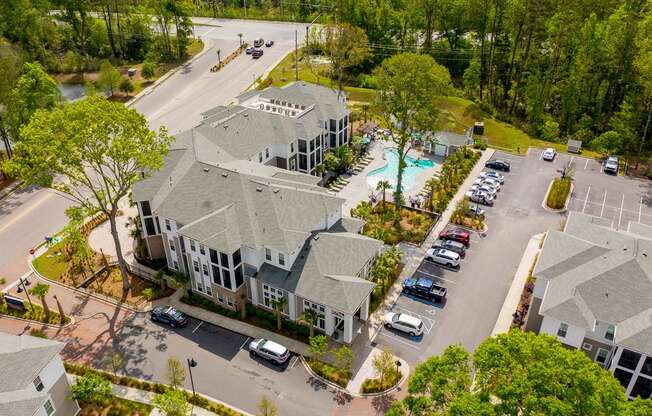 Aerial view of building at Proximity Apartments, Charleston
