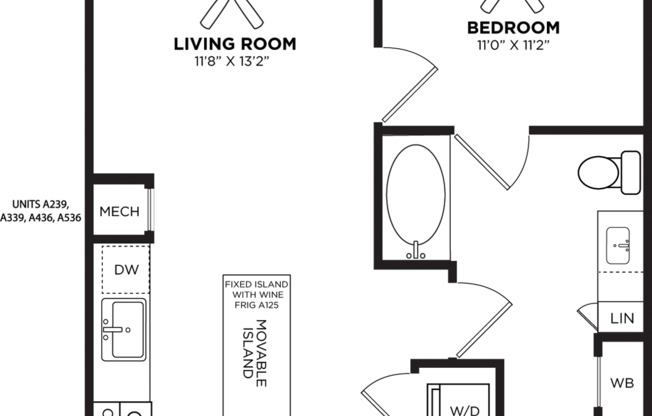 1 bed, 1 bath, 728 sqft, $2,980, Unit 244