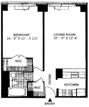1 bed, 1 bath, 702 sqft, $4,500, Unit 34H