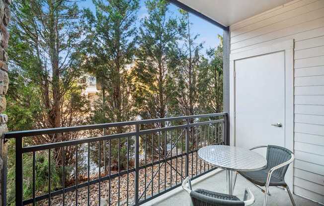 relaxing balcony at Berkshire Aspen Grove apartments