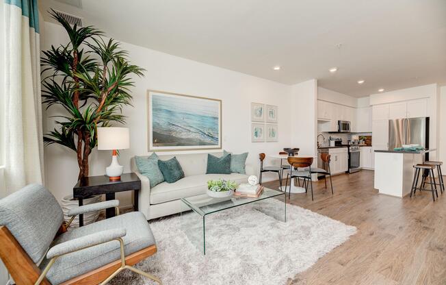 a living room filled with furniture