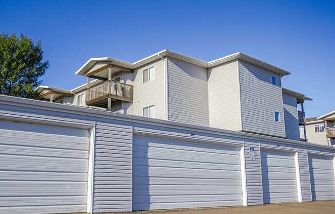 apartment complex with a garages