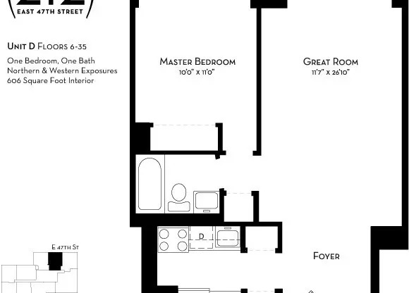 1 bed, 1 bath, $4,495, Unit 21D
