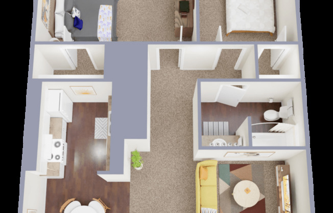 2 beds, 1 bath, 870 sqft, $985