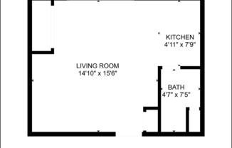 Studio, 1 bath, 450 sqft, $750, Unit 232