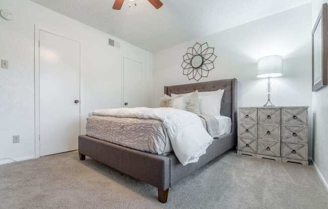 Large bedroom with walk-in closet  at Garden Gate, Irving, TX