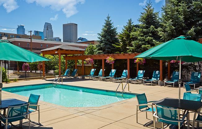 Immerse yourself in the tranquil oasis of our outdoor heated pool at Mill City Apartments.
