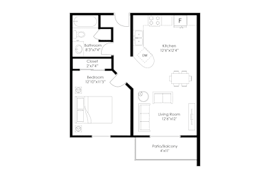 1 bed, 1 bath, 650 sqft, $1,005