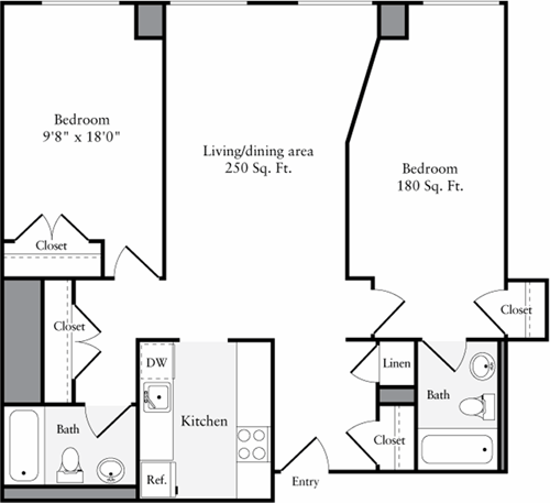 2 beds, 2 baths, 950 sqft, $4,541, Unit 2221