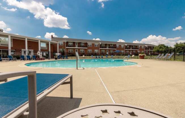 This is a photo of the pool area at Lake of the Woods Apartments in Cincinnati, OH.