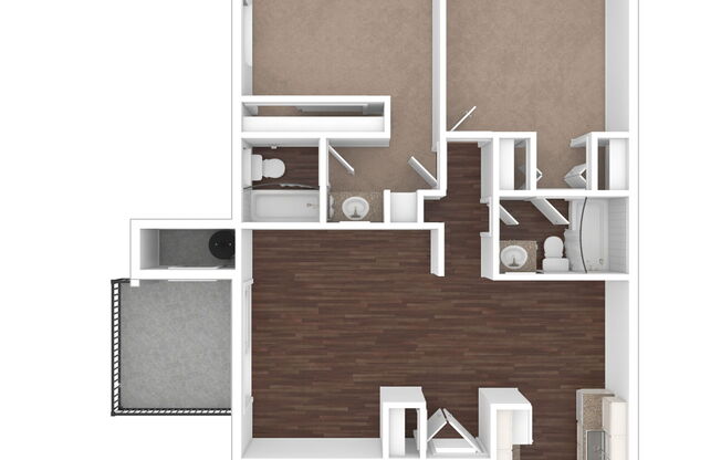 2 beds, 2 baths, 880 sqft, $1,849