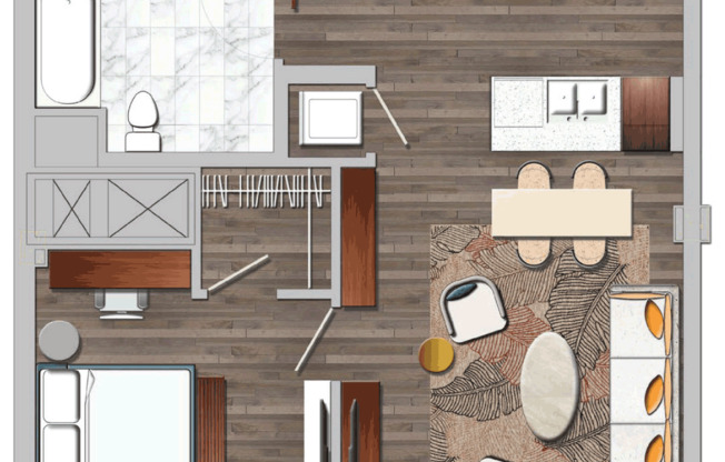 1 bed, 1 bath, 706 sqft, $2,520, Unit 209