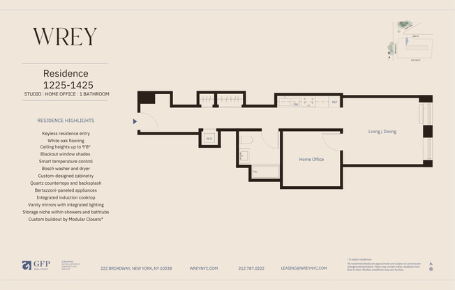 Studio, 1 bath, $5,470, Unit 1325