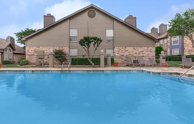 a small house in a pool of water