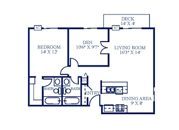 1 bed, 2 baths, 1,014 sqft, $1,550