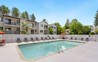 our apartments have a resort style pool with chairs