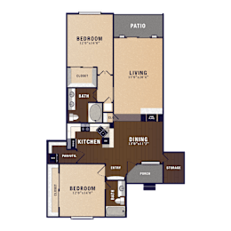 2 beds, 2 baths, 1,356 sqft, $1,892