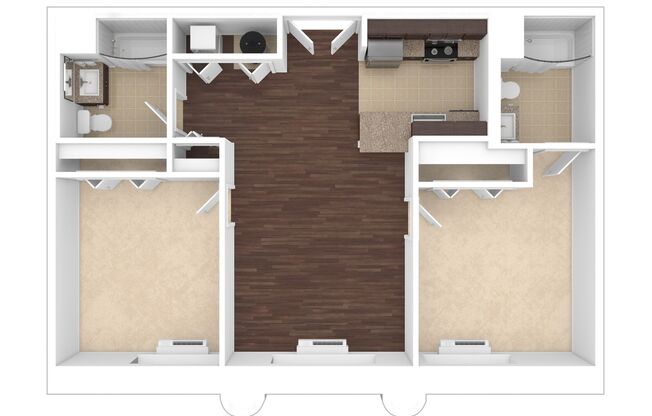 2 beds, 2 baths, 1,200 sqft, $3,845, Unit P-M2