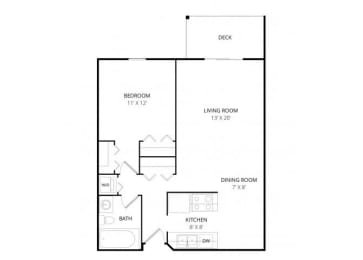 1 bed, 1 bath, 752 sqft, $1,365