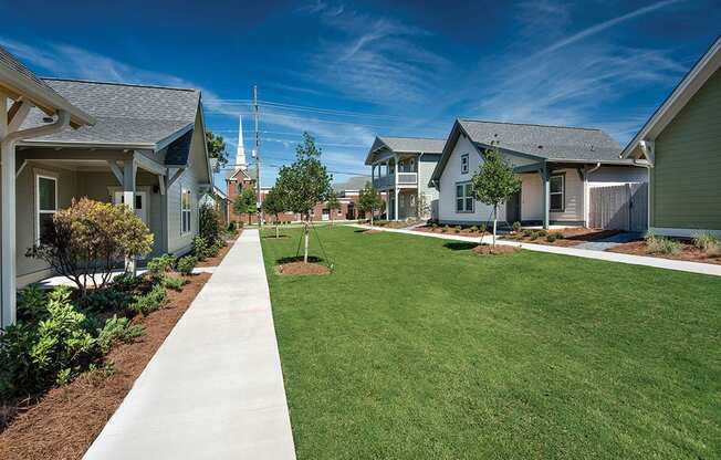 courtyard between homes