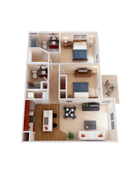 2 beds, 2 baths, 1,070 sqft, $1,745