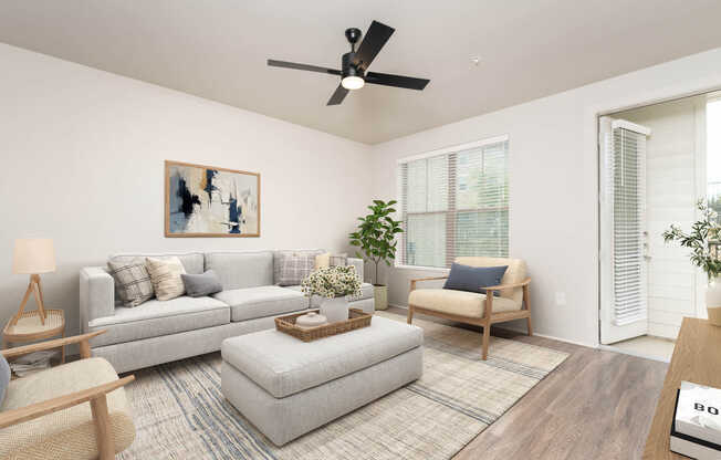 Living Room with Balcony and Hard Surface Flooring