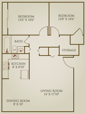 2 beds, 1 bath, 877 sqft, $1,525