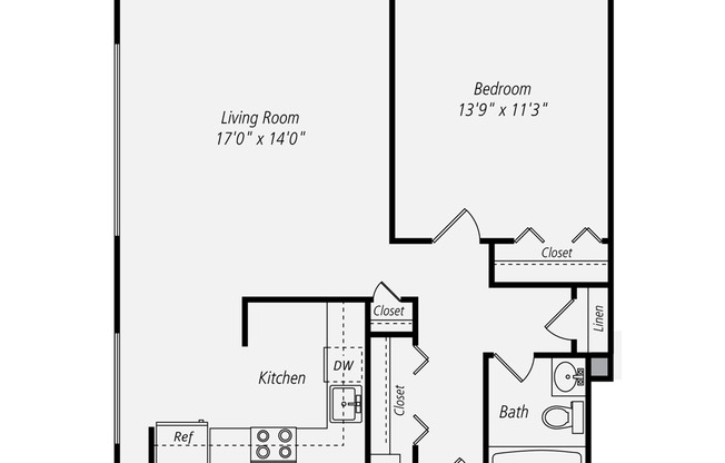1 bed, 1 bath, 650 sqft, $4,763, Unit 1-7H