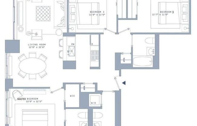 3 beds, 3 baths, 1,315 sqft, $11,500, Unit 15G