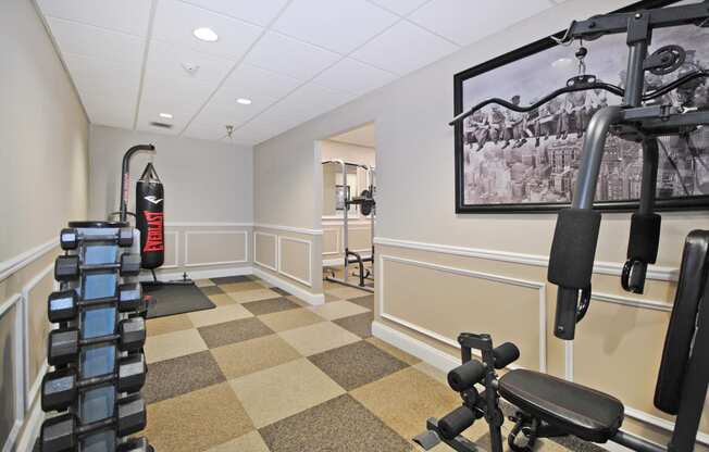 the exercise room at the inn at the crossroads