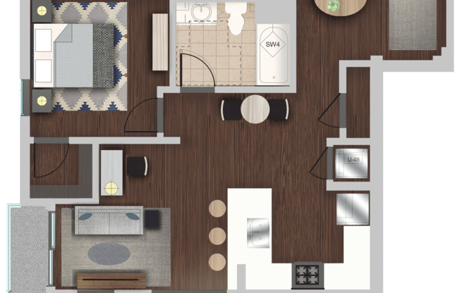 1 bed, 1 bath, 715 sqft, $2,394, Unit 402