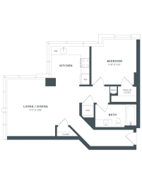 1 bed, 1 bath, 731 sqft, $2,745