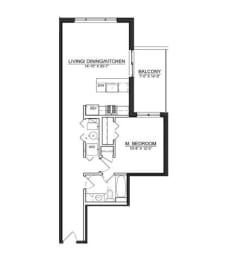 1 bed, 1 bath, 820 sqft, $2,452