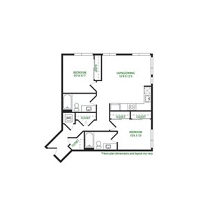 2 beds, 2 baths, 957 sqft, $3,471