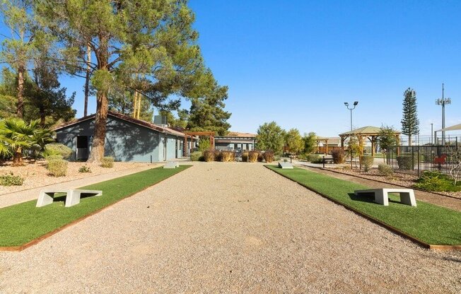 Community courtyard and walking paths