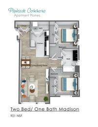 2 beds, 1 bath, 921 sqft, $2,851
