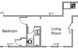 1 bed, 1 bath, $1,125, Unit 349 #4