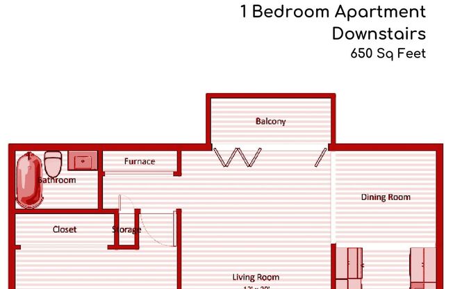 1 bed, 1 bath, 650 sqft, $829, Unit 68