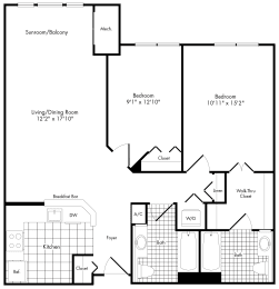 2 beds, 2 baths, 1,026 sqft, $2,632