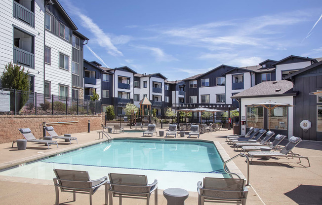 Pool with lounge chairs
