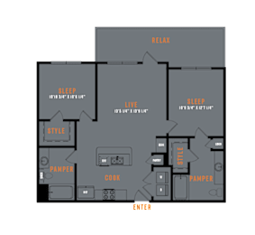 2 beds, 2 baths, 980 sqft, $1,789