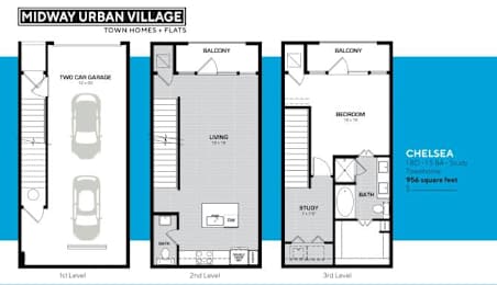 1 bed, 1 bath, 956 sqft, $2,050