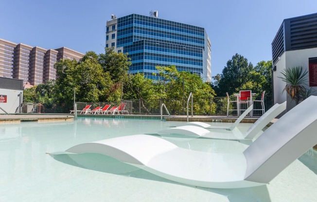 sparkling pool in apartments near red river district