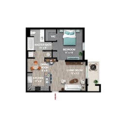 1 bed, 1 bath, 871 sqft, $1,500