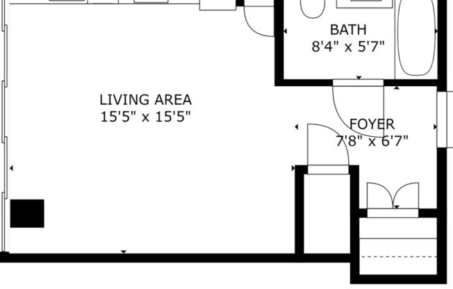 Studio, 1 bath, 384 sqft, $2,195, Unit 25