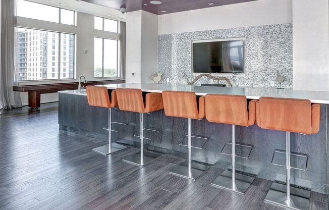 Eat In Table With High Chairs In Clubhouse at The George, Wheaton