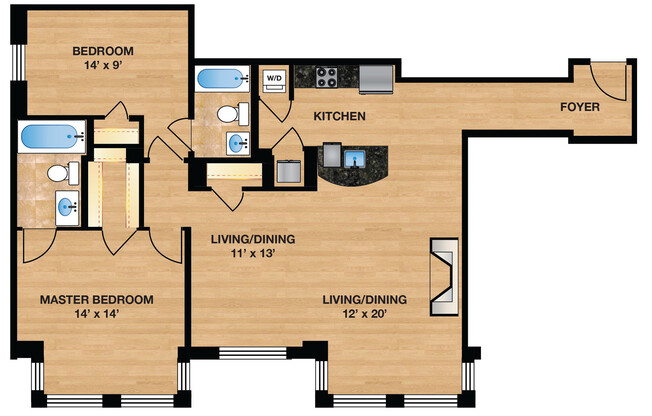 2 beds, 2 baths, 855 sqft, $5,295, Unit 503