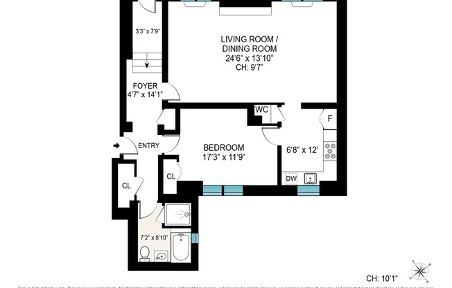 1 bed, 1 bath, $4,900, Unit 1A